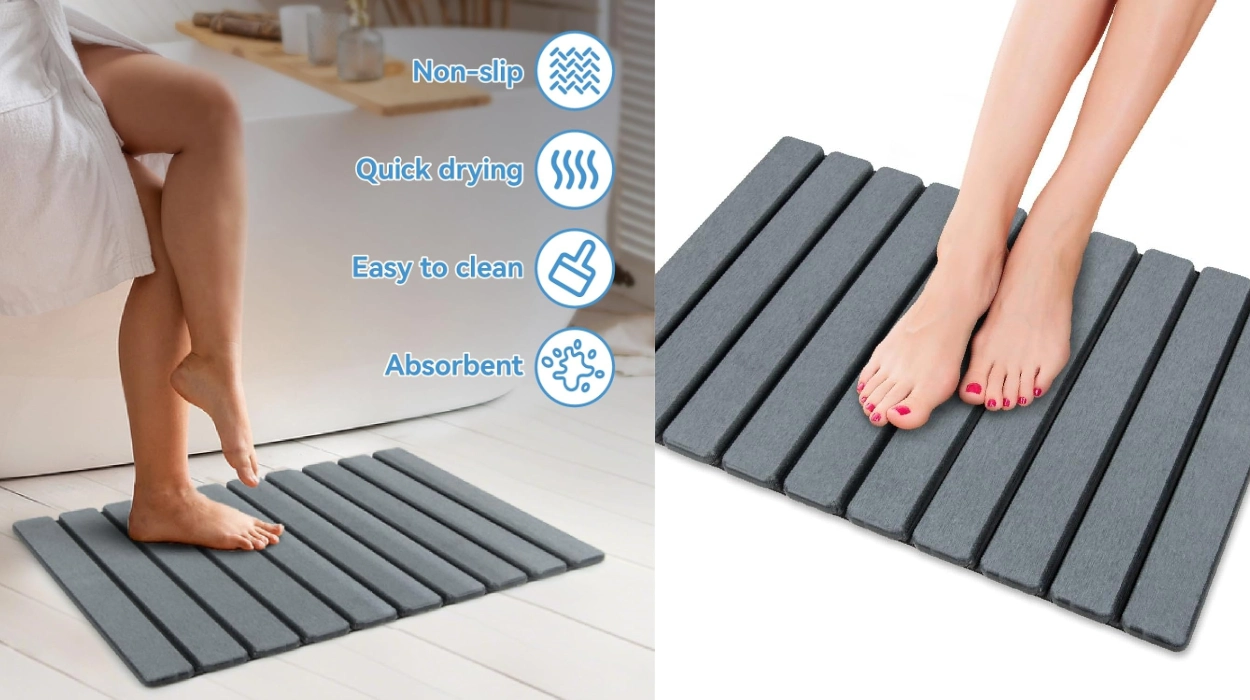 Higiene y comodidad en el baño con esta alfombra de diatomeas: plegable, antideslizante y de secado rápido, rebajada con cupón