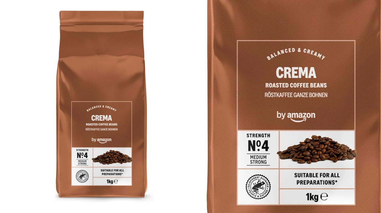 Chollo Café en grano Crema by Amazon de tueste natural de 1 kg por sólo 9,24€ (20% de descuento)