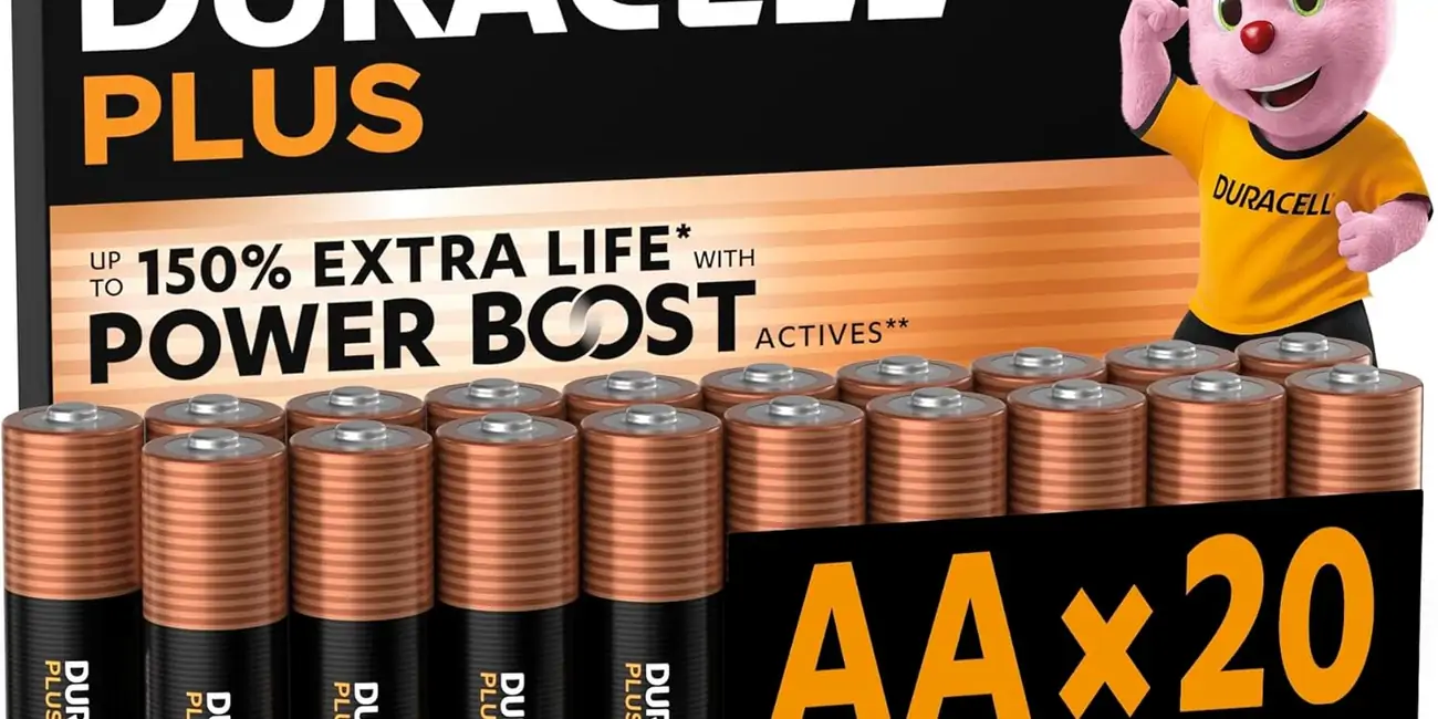 Chollo pack x20 pilas alcalinas duracell plus pilas aa de 1,5 v por sólo 12,98€ (44% de descuento)