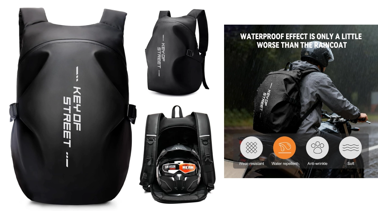 La mochila definitiva para moteros: lleva tu casco protegido y tus cosas a salvo de la lluvia por menos de 23€ (-36%)