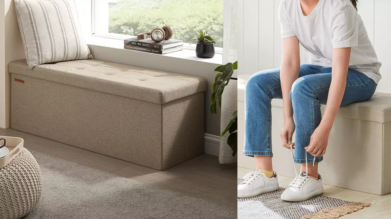 Guarda juguetes, mantas, almohadas o libros en este banco de almacenamiento que baja a precio mínimo en varios colores