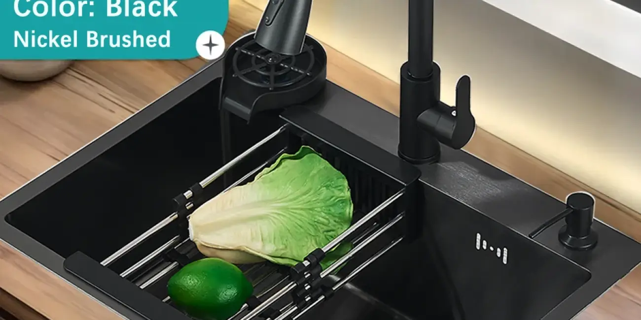 Fregadero de cocina multifunción 60×45 cm con grifo extraíble, escurridor y accesorios por sólo 82,23€ con cupón y envío gratis (-59%)