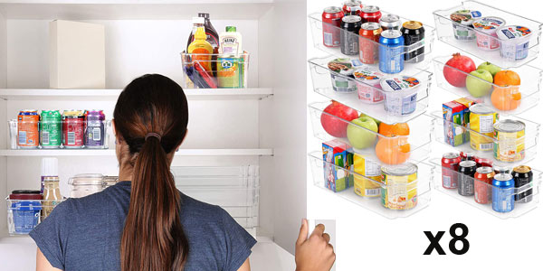 Chollo Set x8 Organizadores para la despensa Kichly sin BPA por sólo 15,33€ (-21%) ¡Valoraciones top!