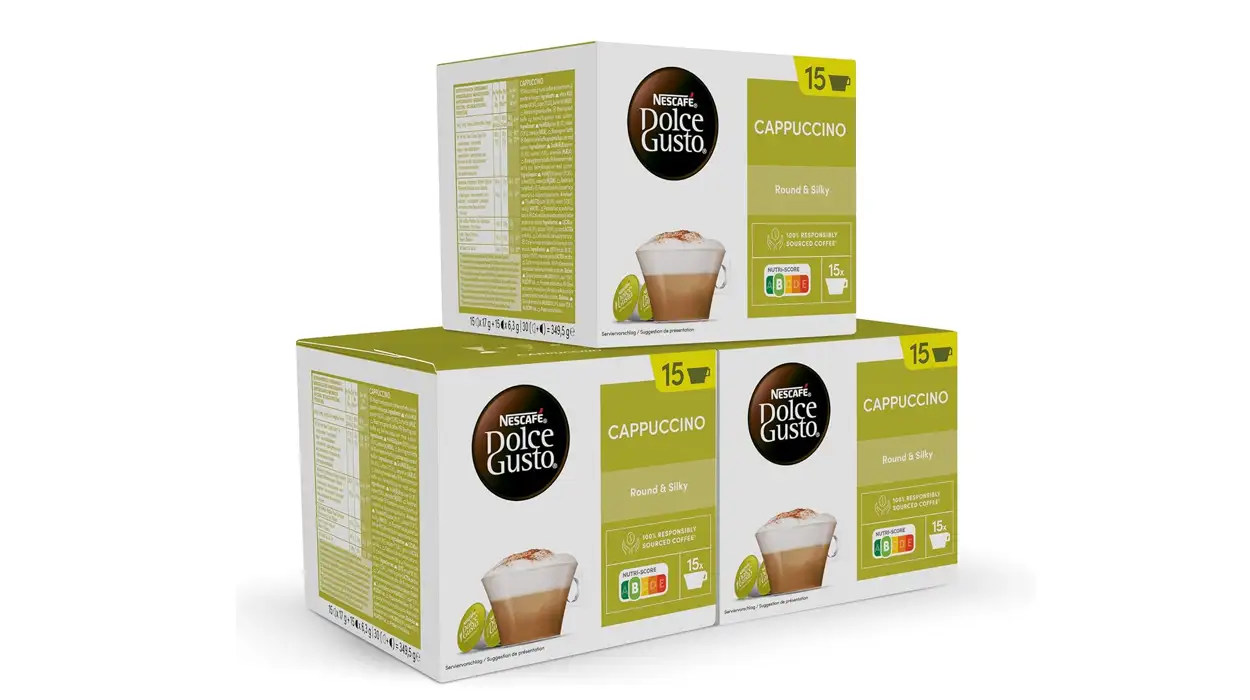 Chollo Pack x90 Cápsulas Dolce Gusto Cappuccino por sólo 19,46€ con descuento al tramitar (-28%) ¡0,22€ cada una!