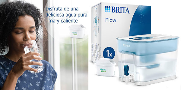 Chollo Depósito filtrante Brita Flow extragrande de 8,2 litros por sólo 34,74€ con cupón y envío gratis (-27%)