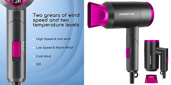 Chollo Secador de viaje Aigostar Diane 32QYD por solo 16,99€ (-41%)