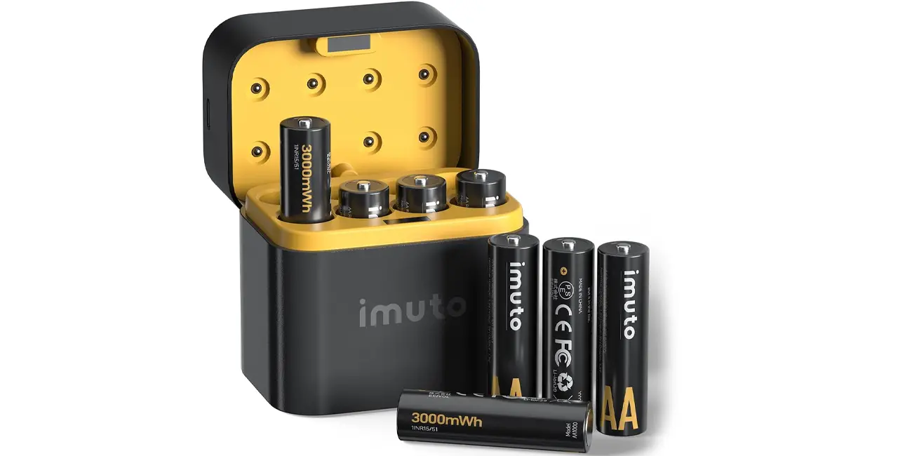 Chollo Pack Cargador IMUTO con 8 pilas AA de 3000 mWh por sólo 19,71€ (-34%)