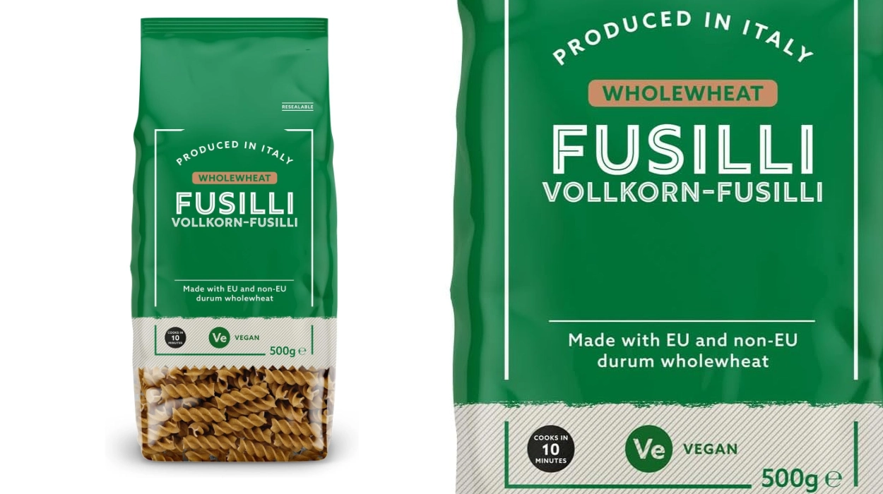 Chollo Pasta integral Fusilli de trigo duro by Amazon de 500 g por sólo 0,82€ (40% de descuento)