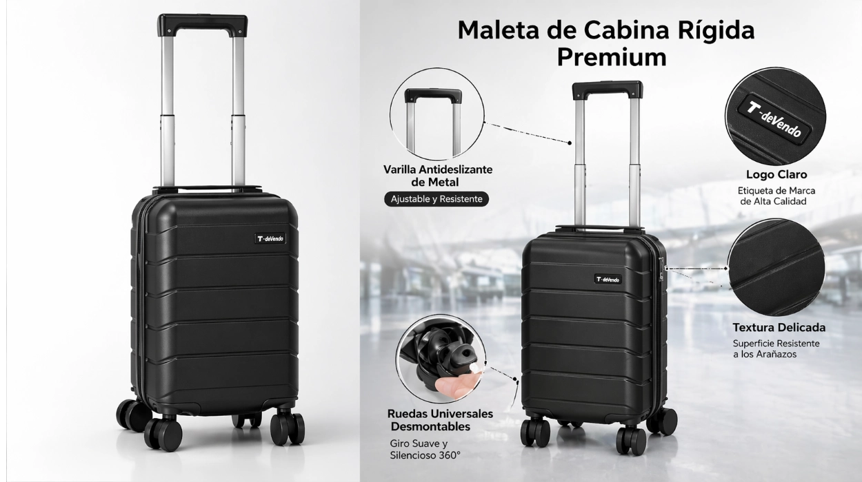 Viaja sin facturar en Ryanair y Low-Cost con esta maleta de cabina rígida T-Lovendo Upfly por sólo 21€ ¡TOP ventas!