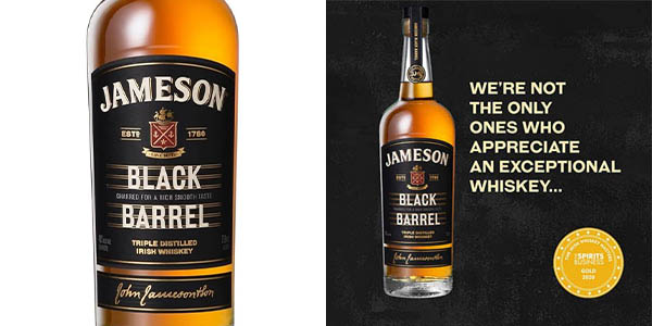 Chollo Whisky Jameson Black Barrel de 700 ml por sólo 25,38€ (-29%)