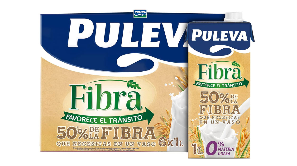 Chollo Pack x6 Puleva Fibra de 1 Litro por sólo 6€ (-33%) ¡Sólo 1€ cada brik!