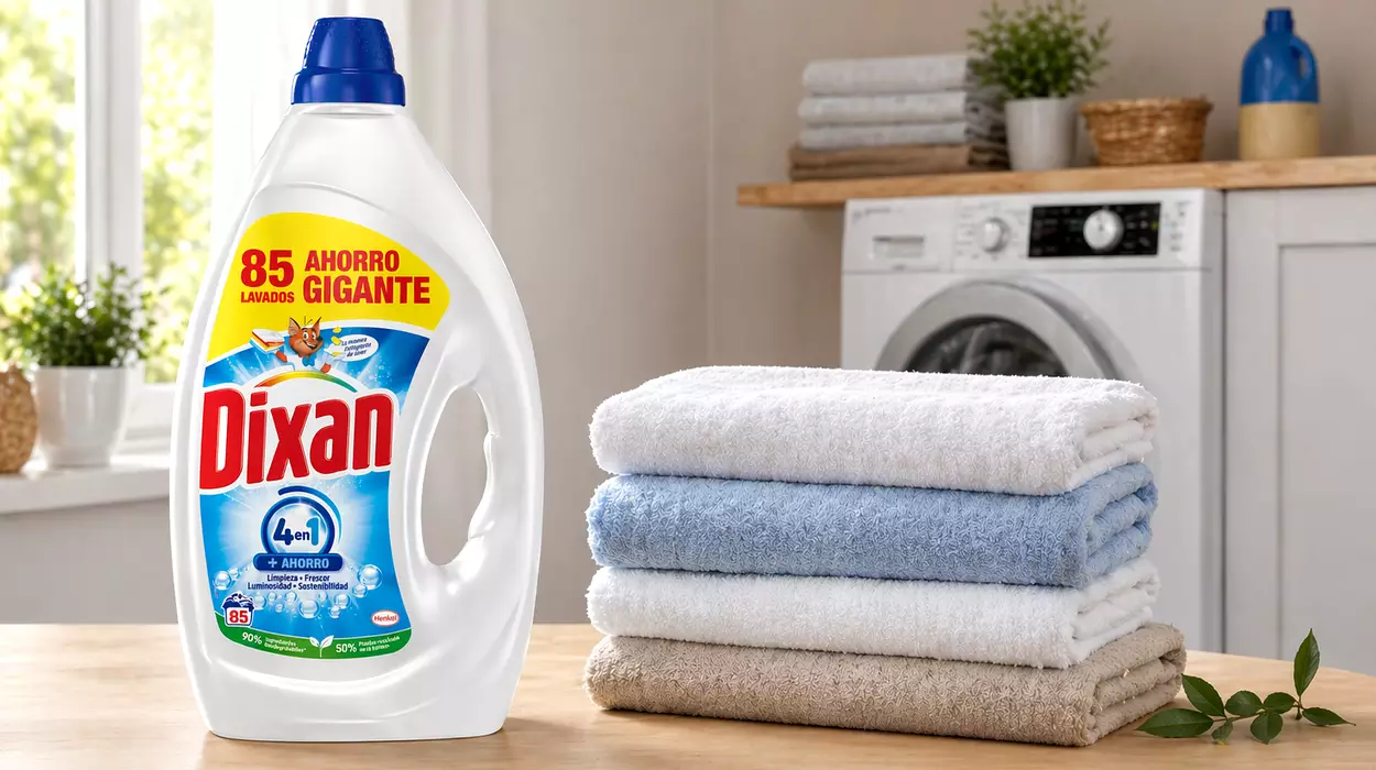 Ahorro GIGANTE: Detergente Dixan Total 4+1 de 85 lavados (casi 4 litros) por sólo 9,95€ (-44%) ¡0,12€ cada lavado! (en supers cuesta el doble)