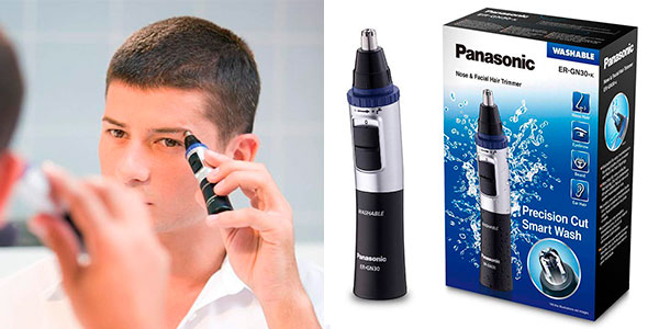 Chollo Cortapelos inalámbrico Panasonic ER-GN30 para nariz, cejas y orejas por sólo 11,99€ (-27%)