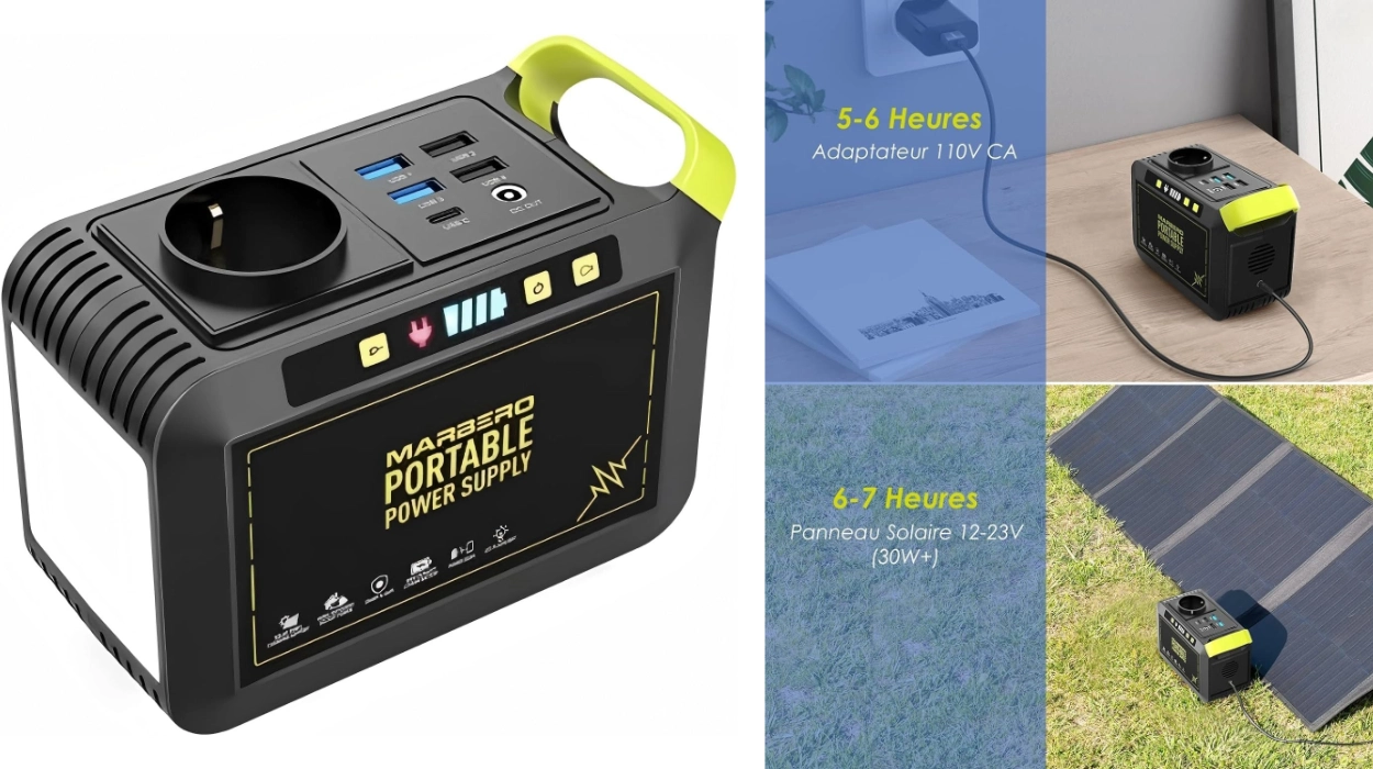 Luz y energía donde no hay enchufe: batería portátil y estación de carga Marbero de 88 Wh con enchufe 230V por sólo 89,03€ con envío gratis (-39%)