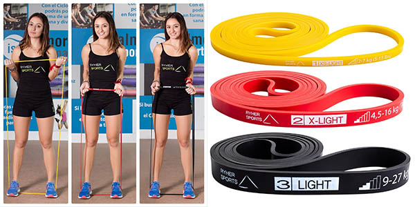 Chollo Pack x3 bandas de resistencia Ryher por solo 11,99€ (-50%)
