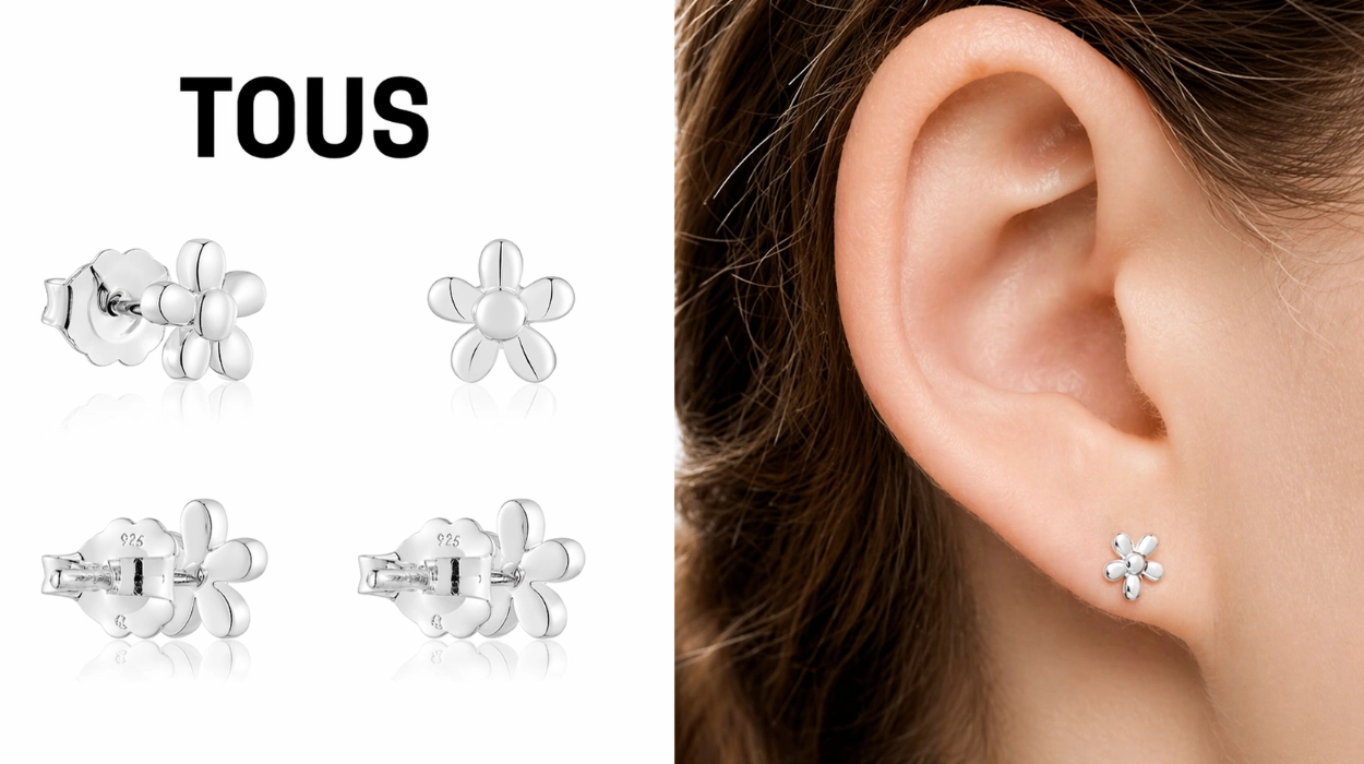 Chollo Pendientes de plata TOUS de plata Primera Ley con motivo Flor por sólo 35€ con envío gratis (41% de descuento)
