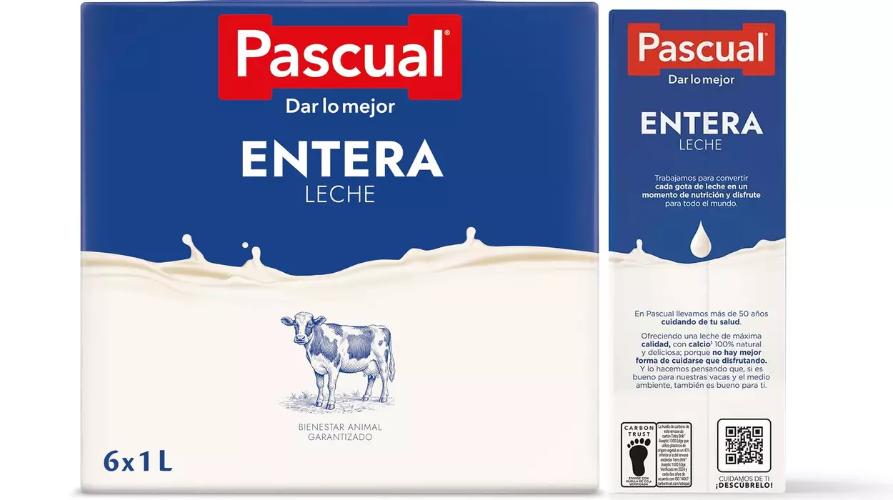 Chollo Pack 6 briks de Leche Pascual entera 1L (6 litros en total) por sólo 5,99€ (-23%) ¡1€ cada uno!