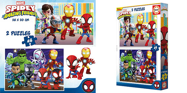 Chollo Set de 2 puzles Educa Spidey & Amazing Friends con 48 piezas por solo 5,99€ (40% de descuento)