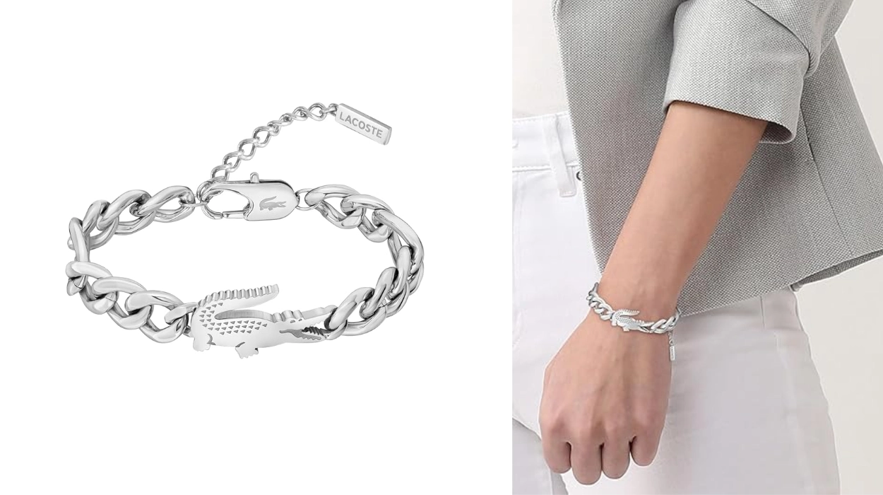 Chollo Pulsera de cadena Lacoste Crocodile acero inoxidable con charm de cocodrilo por sólo 59,95€ con envío gratis (-24%)