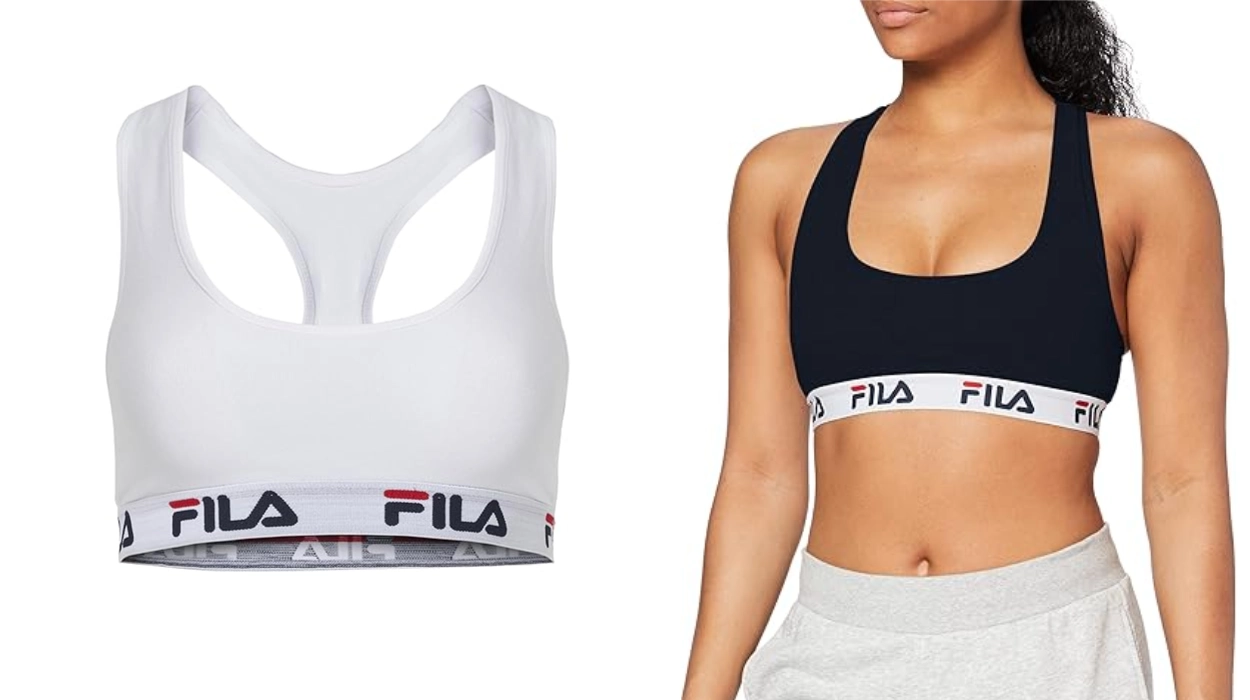 Chollo Sujetador deportivo Fila desde sólo 10,99€ en color blanco (50% de descuento)
