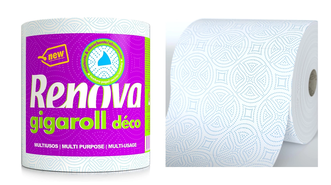 Chollo Pack x2 Rollos de cocina Renova Gigaroll decorado por sólo 5,89€ con descuento al tramitar (-40%) ¡2,94€ cada uno!