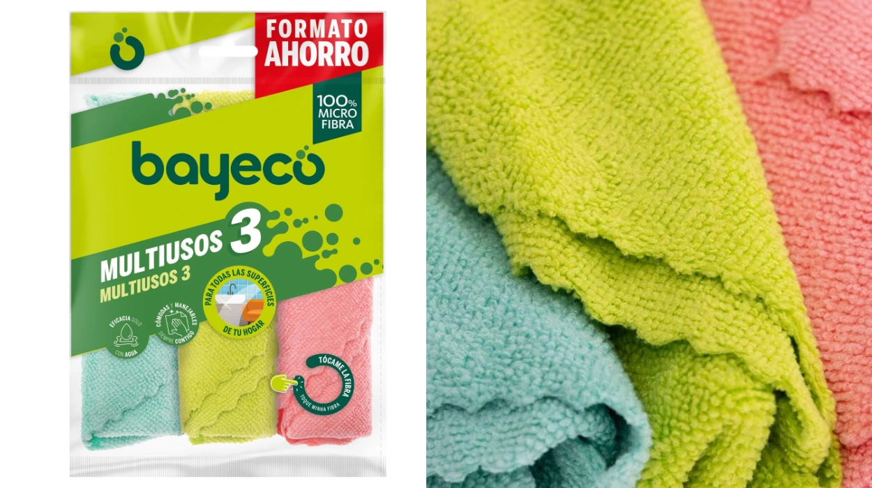 Chollo Pack x3 Bayetas Multiusos Bayeco 100% Microfibra con gran capacidad de absorción sin marcas ni pelusas por sólo 1€ (-36%)