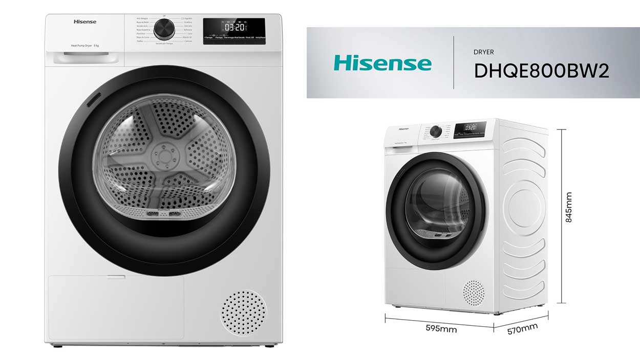 Chollo Secadora Hisense DHQE800BW2 por sólo 339,15€ con cupón y envío gratis (-28%)