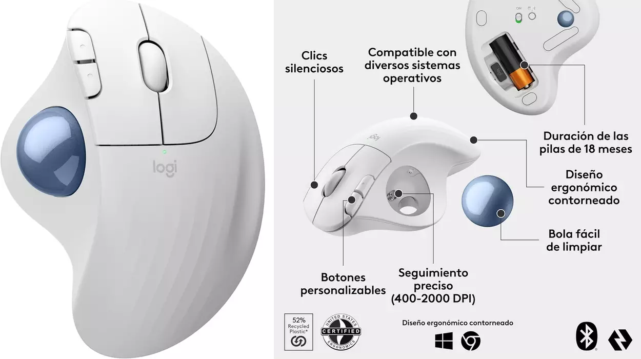 Chollazo Ratón trackball inalámbrico Logitech Ergo M575 por sólo 34,99€ con envío gratis (-41%)
