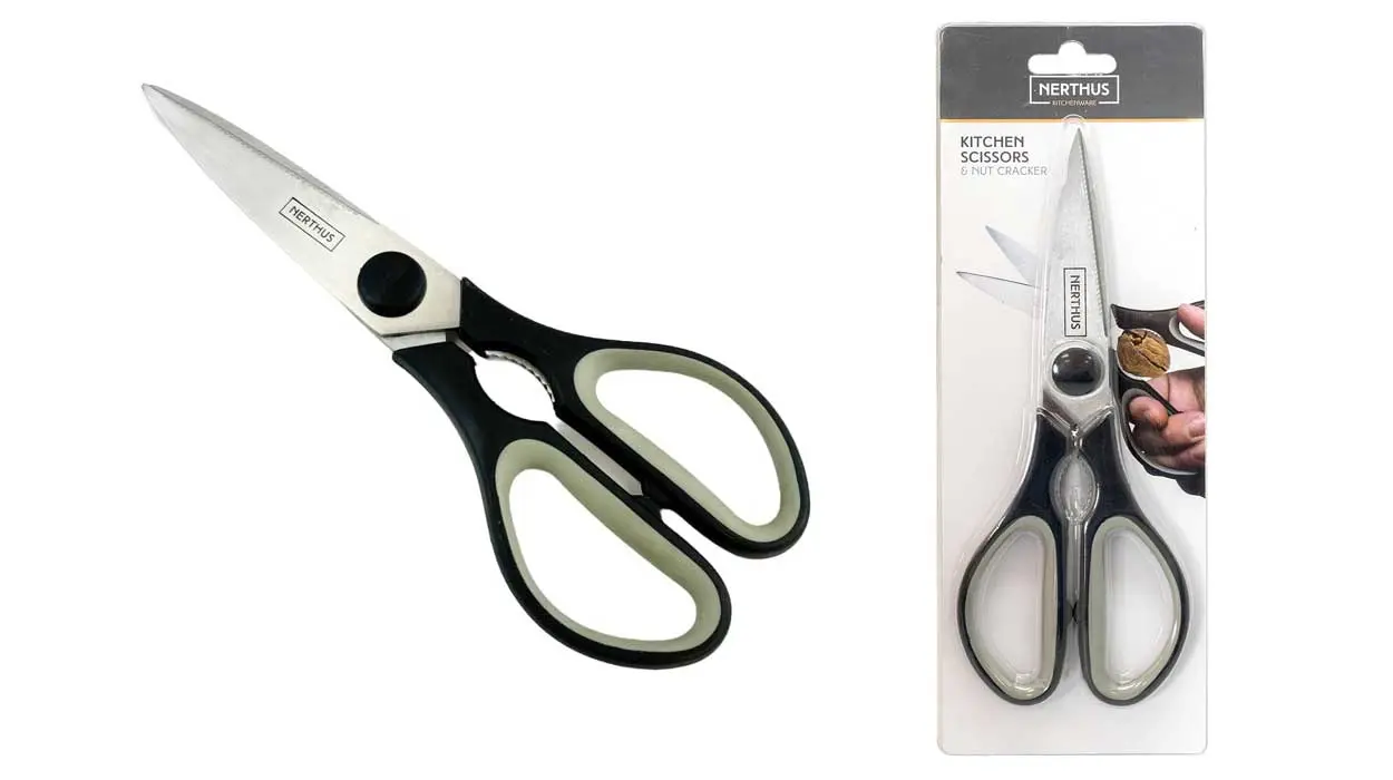Chollo Tijeras de cocina de acero inoxidable ultra afiladas Nerthus FIH 087 por sólo 4,40€ (-26%)