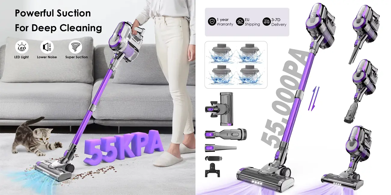 Este aspirador escoba inalámbrico cuesta menos de 52€ y tiene 55 minutos de autonomía