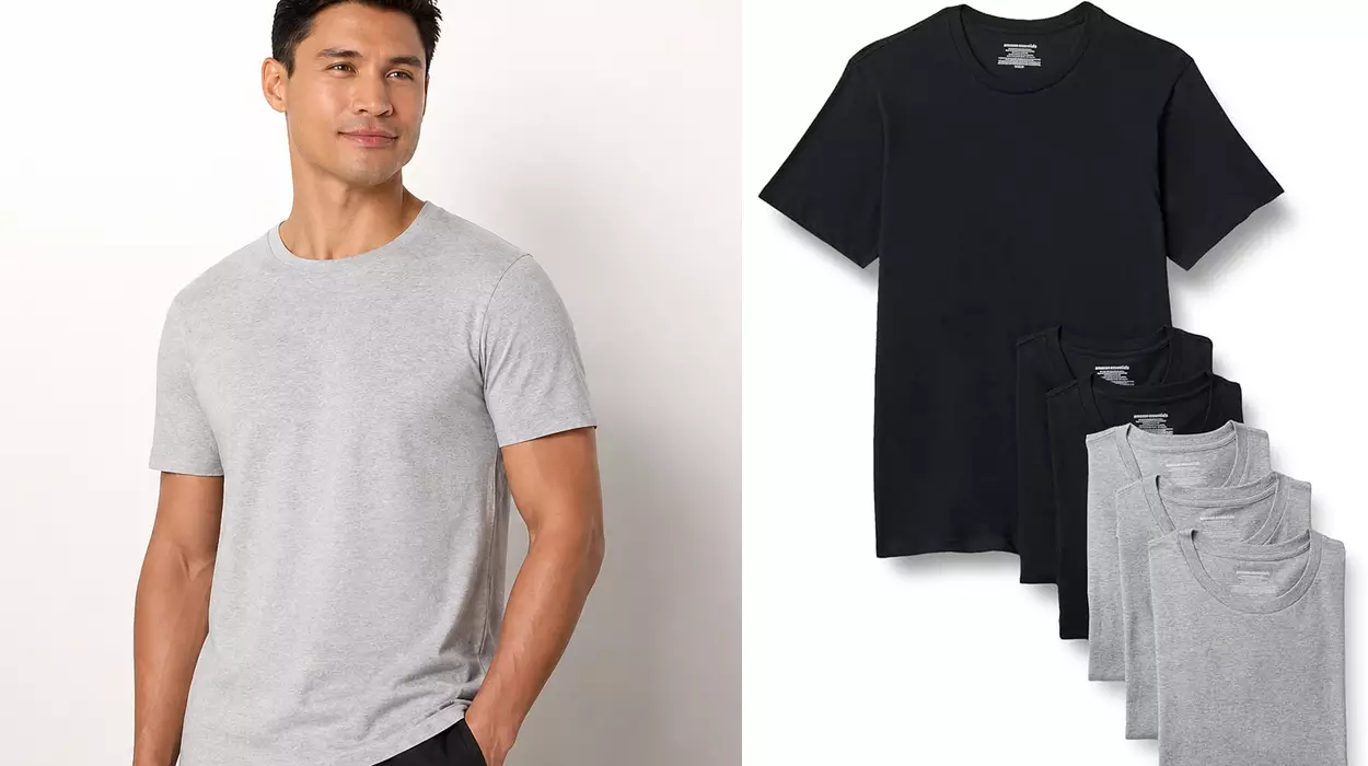 Llévate 6 camisetas interiores Amazon Essentials para hombre a su precio mínimo: 12,92€ (-63%) ¡Sólo 2,15€ cada una!
