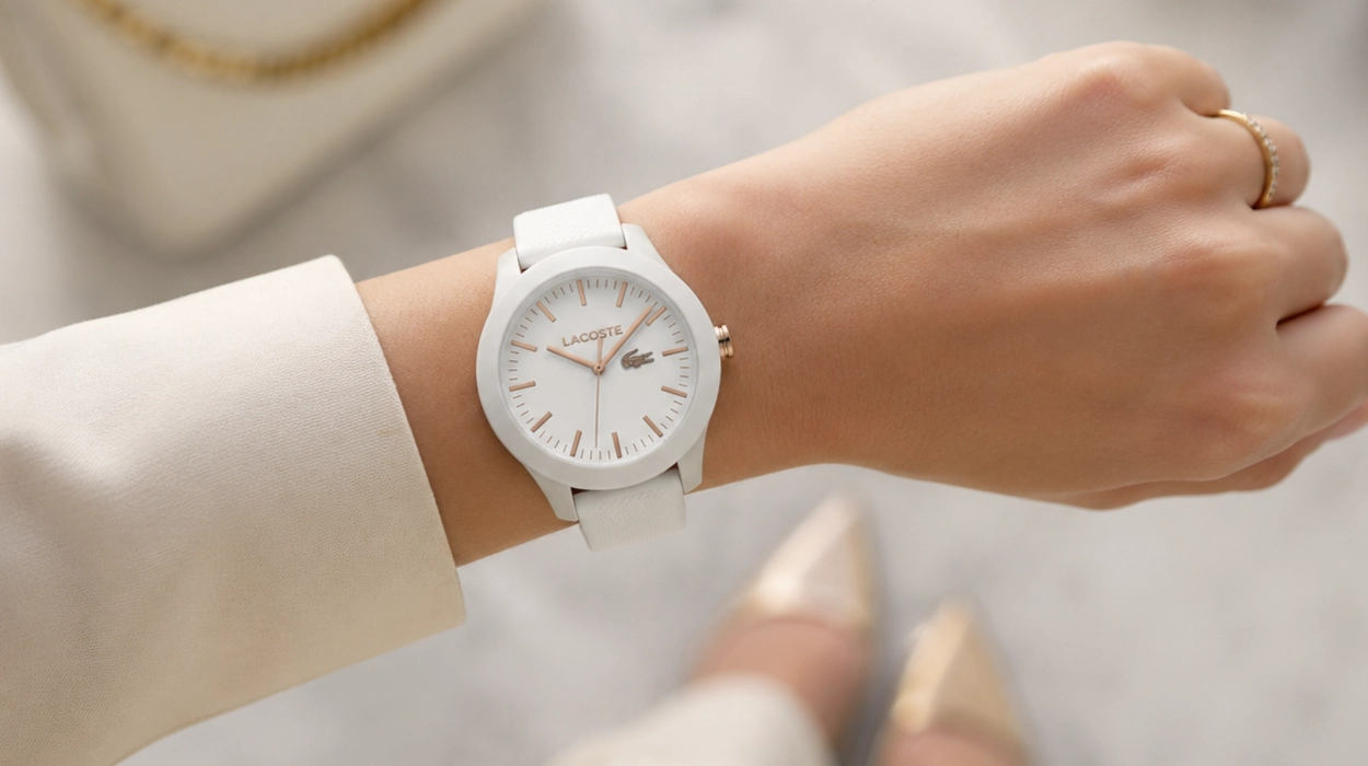 Una elección de estilo: Reloj Lacoste con correa de silicona Petit Piqué para mujer con un 49% de descuento (se agotará)