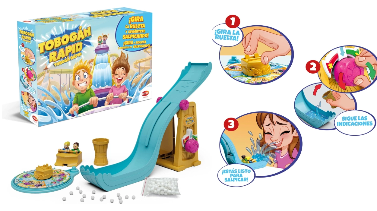 Diviértete salpicando con Tobogan Rapid, un juego de mesa familiar de Bizak sencillo y económico