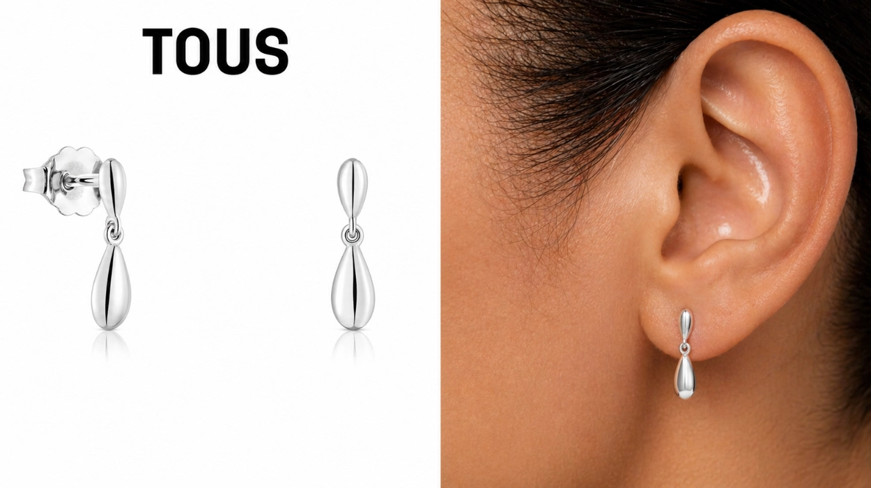 Chollo Pendientes largos TOUS de plata de Ley con motivo lágrima por sólo 41€ con envío gratis (41% de descuento)
