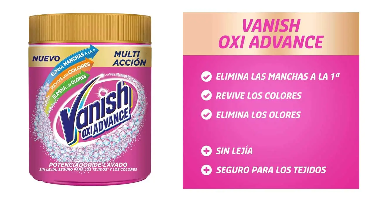 Chollo Pack x3 Quitamanchas en polvo Vanish Oxi Advance de 400 g por sólo 10,24€ con 3×2 (-38%) ¡3,41€ cada uno!