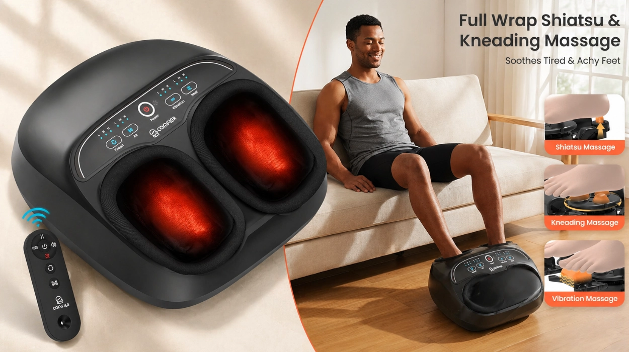Para pies agotados al final del día, este masajeador Comfier es otro nivel: con calor, mando a distancia y varios modos a un precio que compensa (-29%)