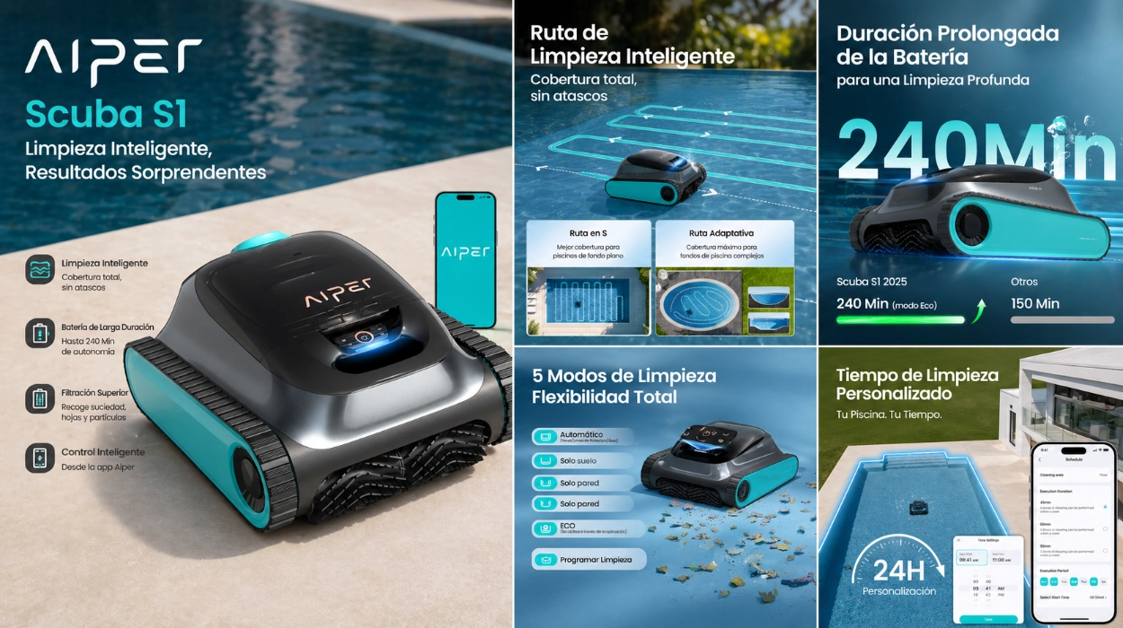 El robot con valoraciones top que limpia fondo de piscina, paredes y línea de agua baja a precio mínimo en Amazon