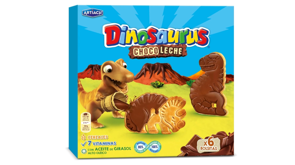 Chollo Pack x3 Dinosaurus Choco Leche de 255 g por sólo 6,74€ con 3×2 (-33%) ¡2,25€ cada paquete!