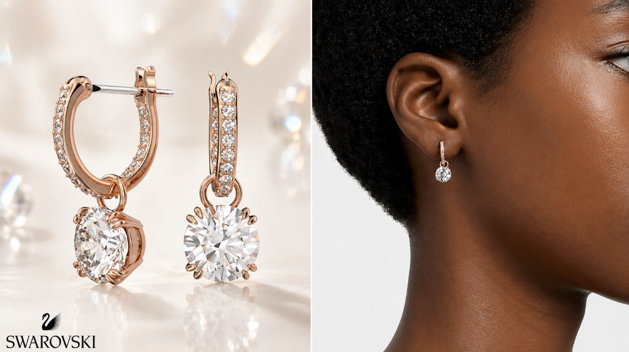 Chollo Pendientes colgantes dorados Swarovski Stilla Collection por sólo 68,97€ con envío gratis (42% de descuento)