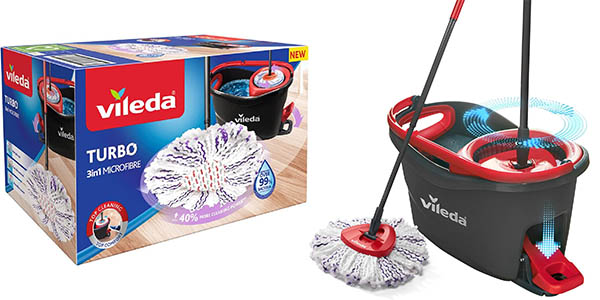 Chollo Set Vileda Turbo con cabezal de microfibra y cubo con pedal por sólo 29,99€ con envío gratis (-30%)