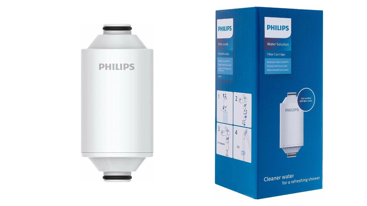 Chollo Cartucho de filtro para ducha Philips Water con filtración en 3 etapas, hasta 50.000 L por sólo 12,47€ (50% de descuento)
