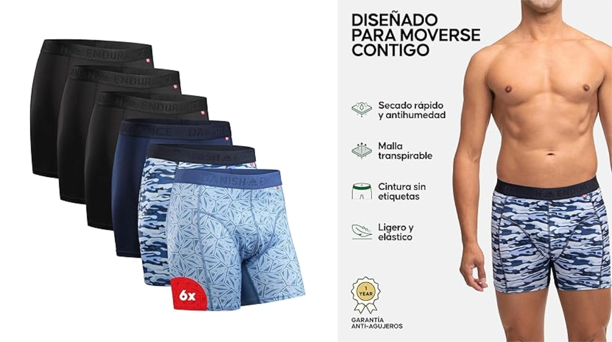 Chollo Pack x6 bóxer Danish Endurance por sólo 33,85€ con envío gratis (-36%) ¡5,64€ cada uno!