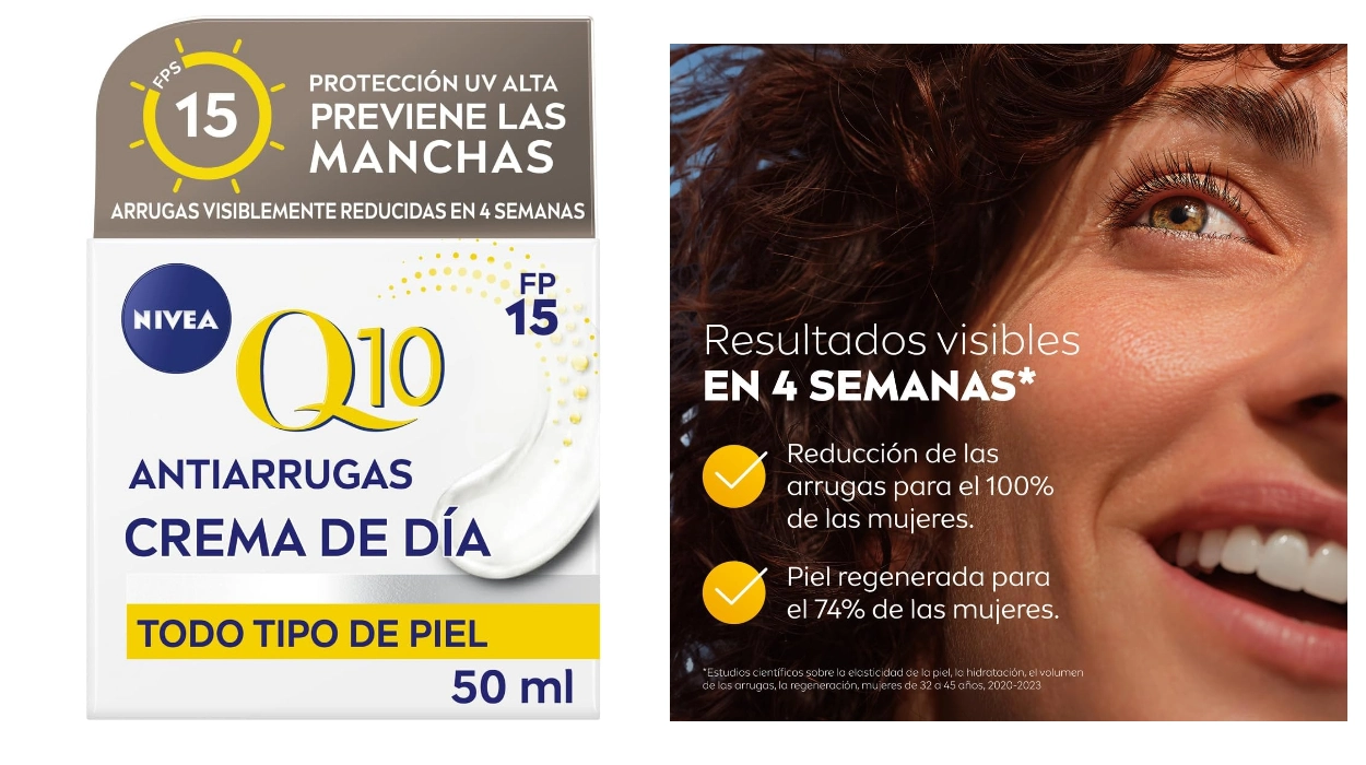 Chollo Pack x2 Crema Nivea Q10 Power Cuidado de día antiarrugas + firmeza SPF15 de 50 ml por sólo 12,35€ con descuento automático (-44%) ¡6,18€ cada una!