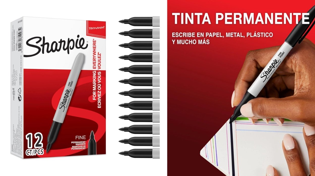 Chollo Pack x12 Rotuladores permanentes Sharpie de punta fina en color negro por sólo 9,15€ (63% de descuento)