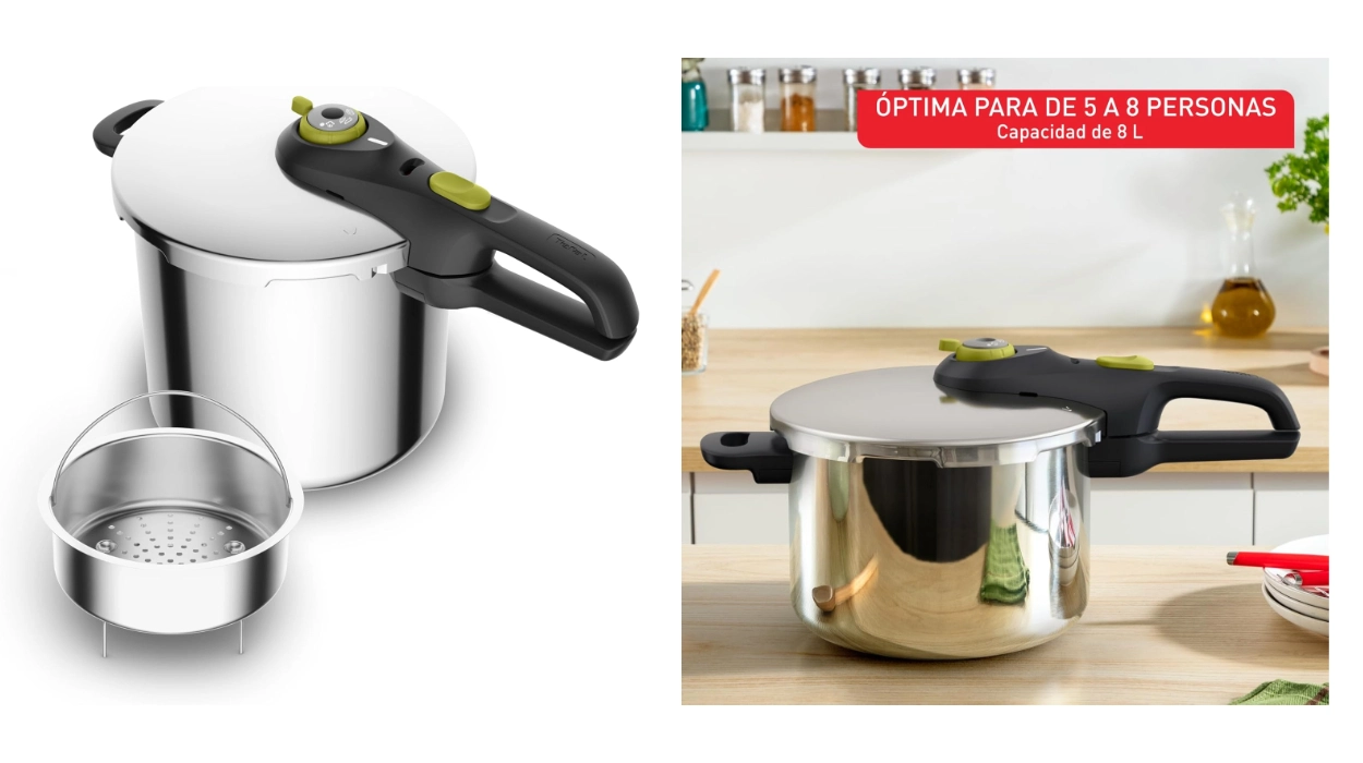 Cocina rápida y fácil con la olla a presión Tefal Secure Neo de 8L, compacta y duradera por sólo 59,99€ con envío gratis (-33%)