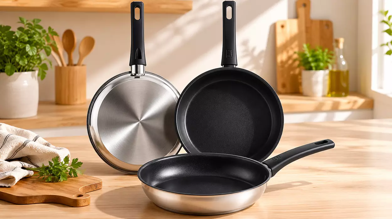 Chollo Set de sartenes BRA Antistick Inox 18/22/26 cm con antiadherente de titanio y triple fondo difusor por sólo 47,99€ con envío gratis (-40%)