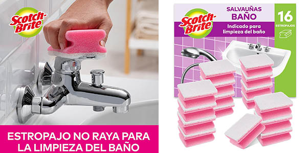 Chollo Pack x16 estropajos Scotch-Brite para el baño por solo 7,99€ ¡A 0,50€ cada uno!