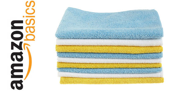 Chollo Pack x12 Bayetas multifibras AmazonBasics por sólo 9,99€ (-19%) ¡0,83€ por bayeta!