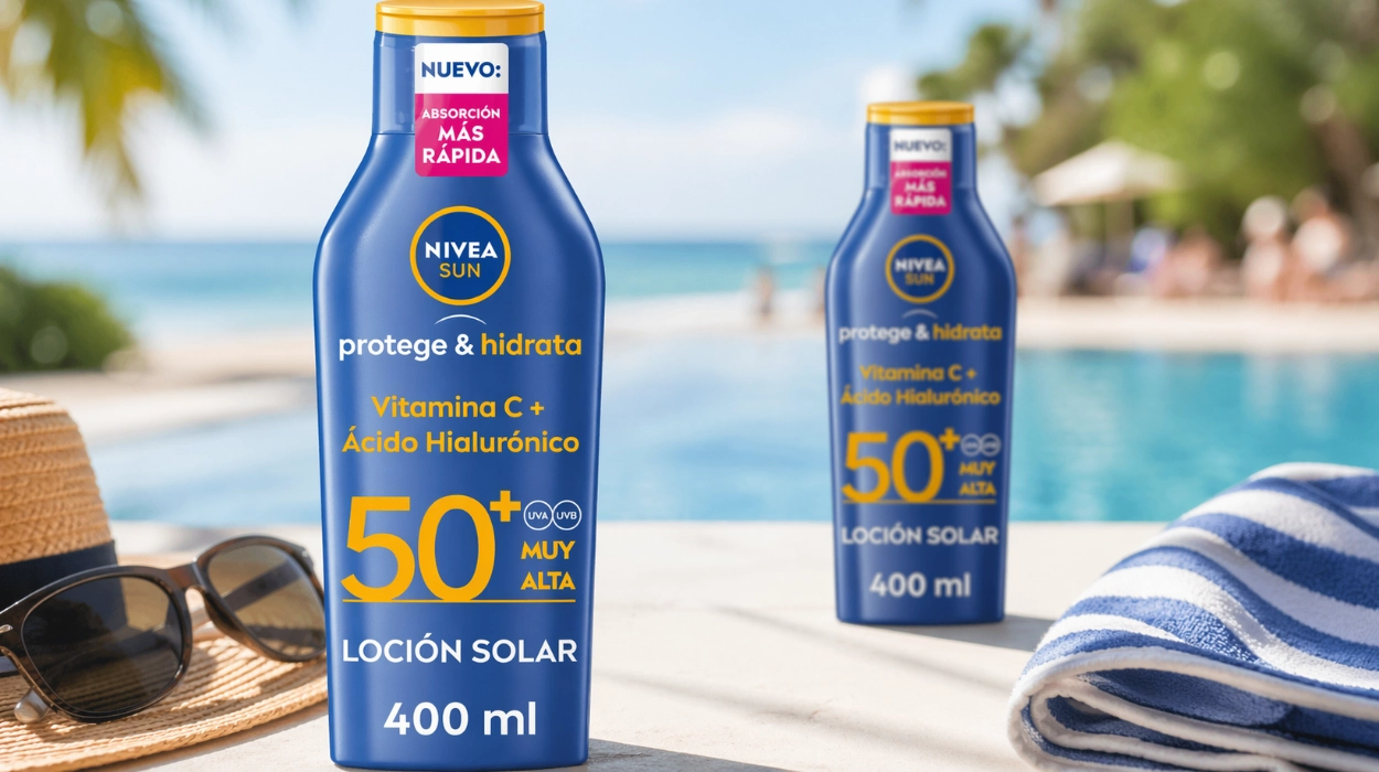 Chollo Pack x2 Leche Solar Nivea Sun Protege & Hidrata FP50+ de 400 ml por sólo 17,97€ con descuento (-47%) ¡8,99€ cada una!