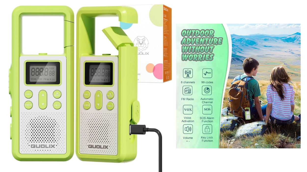 Diversión segura con el pack de 2 walkie talkies para niños Quolix: recargables, linterna y alerta SOS por sólo 10,03€ (-14%)